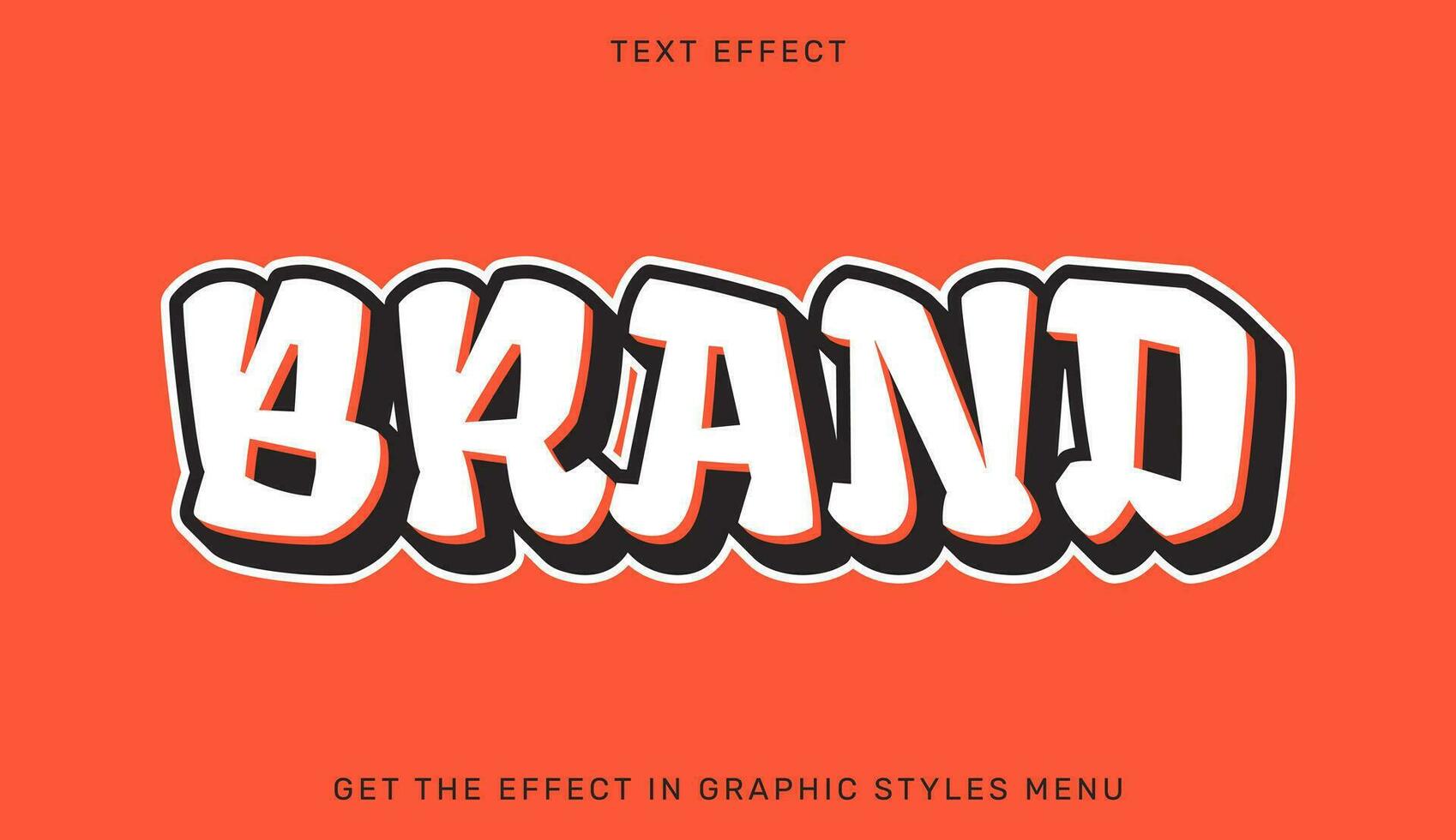 Brand editable text effect in 3d style vector