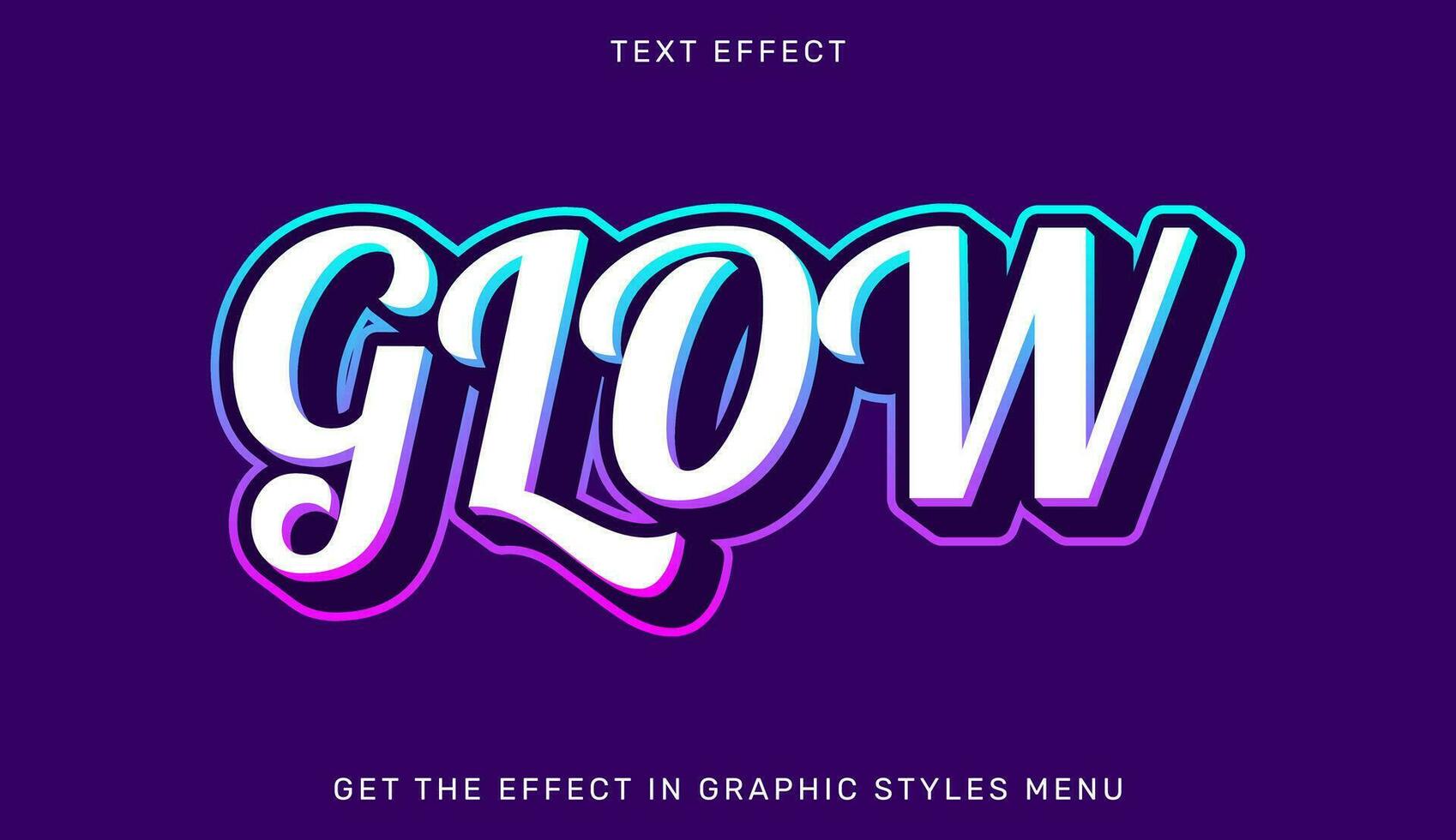 Glow editable text effect in 3d style. Text emblem for advertising, branding, business logo vector