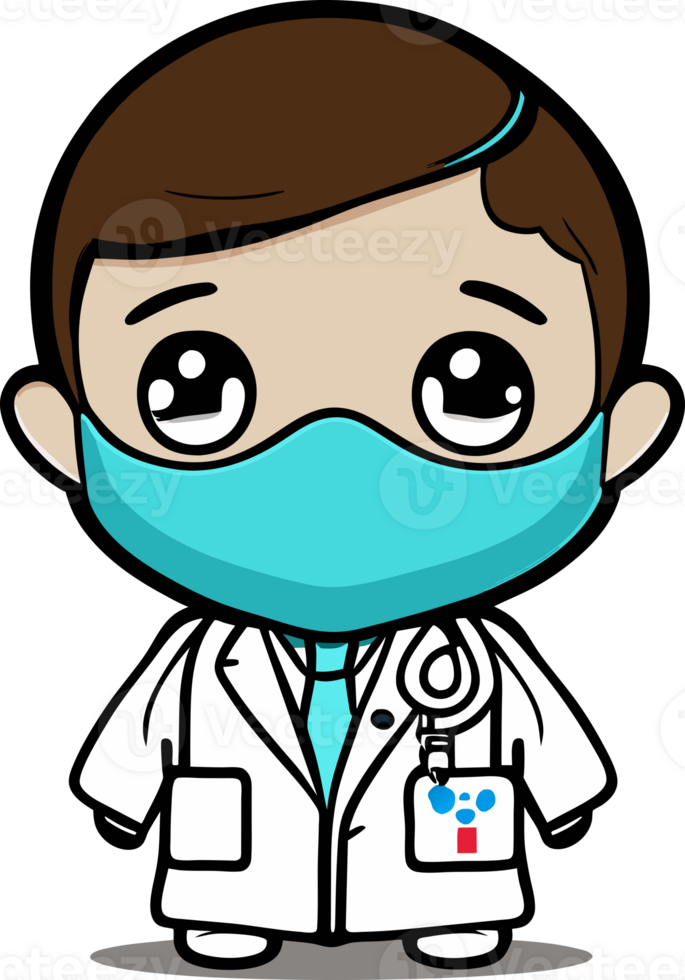 Doctor concept with face mask icon design. Generative AI png