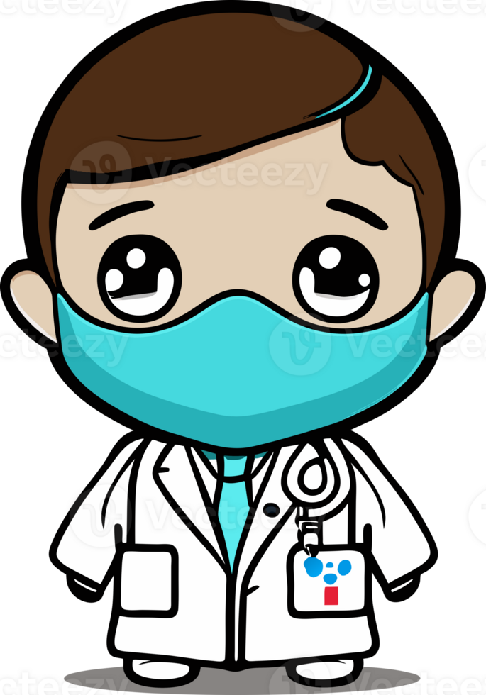 Doctor concept with face mask icon design. png