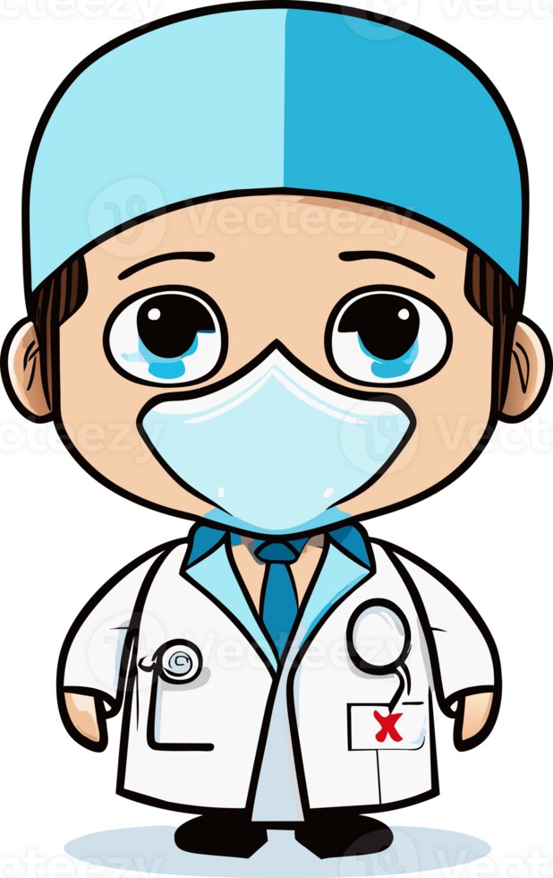 Doctor concept with face mask icon design. Generative AI png