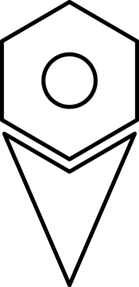 Line art, icon of map pin in flat style. vector