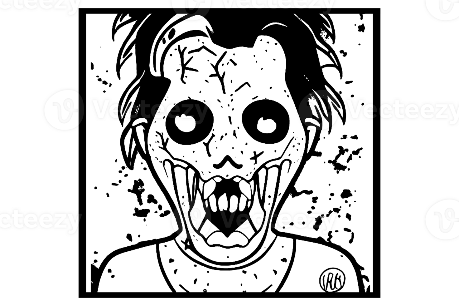 Halloween Art - Creepy Zombie Cartoon Character png