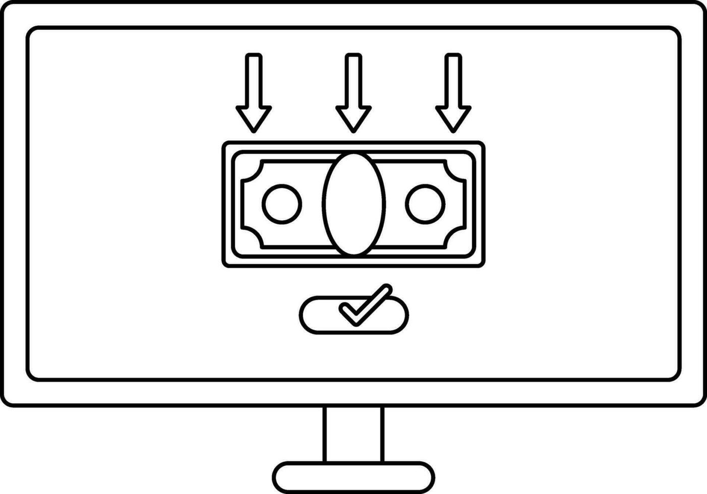 dinero en escritorio pantalla para en línea pago. vector