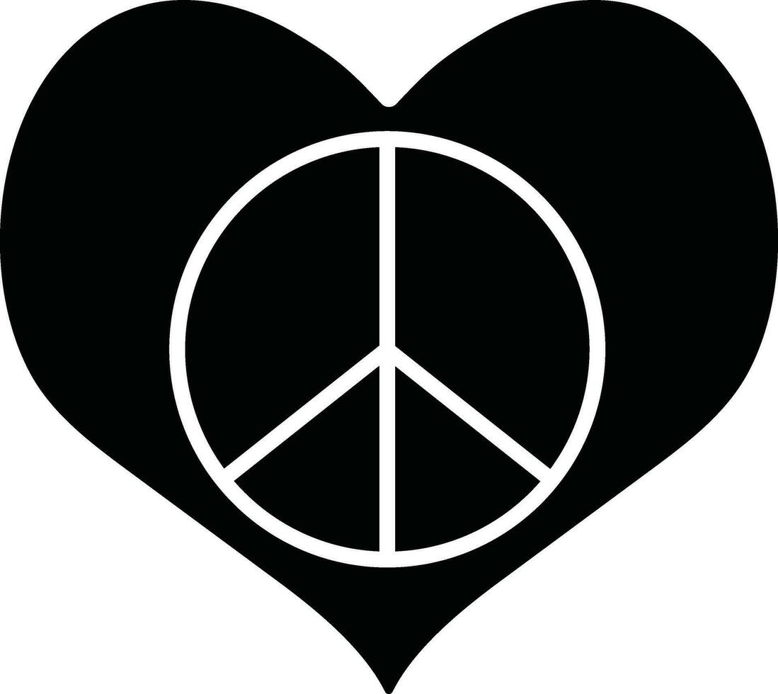 icono de paz firmar dentro corazón. vector