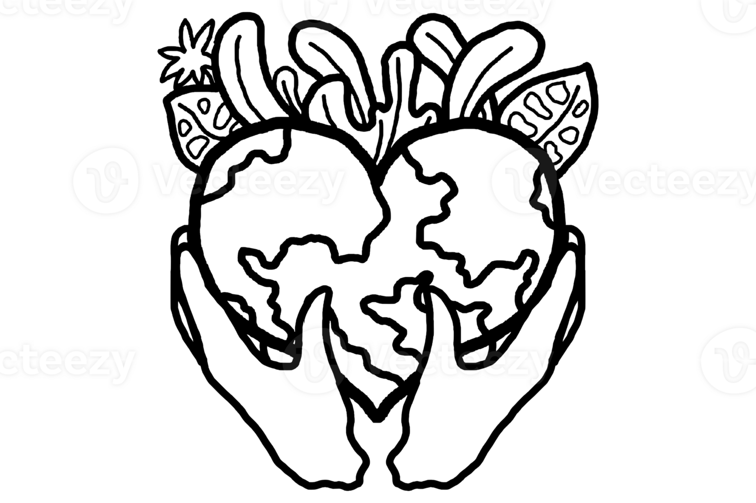 Coloring Love Earth Day Illustration png