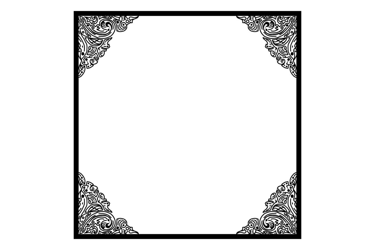 Ornament Border Design for Decoration Design png