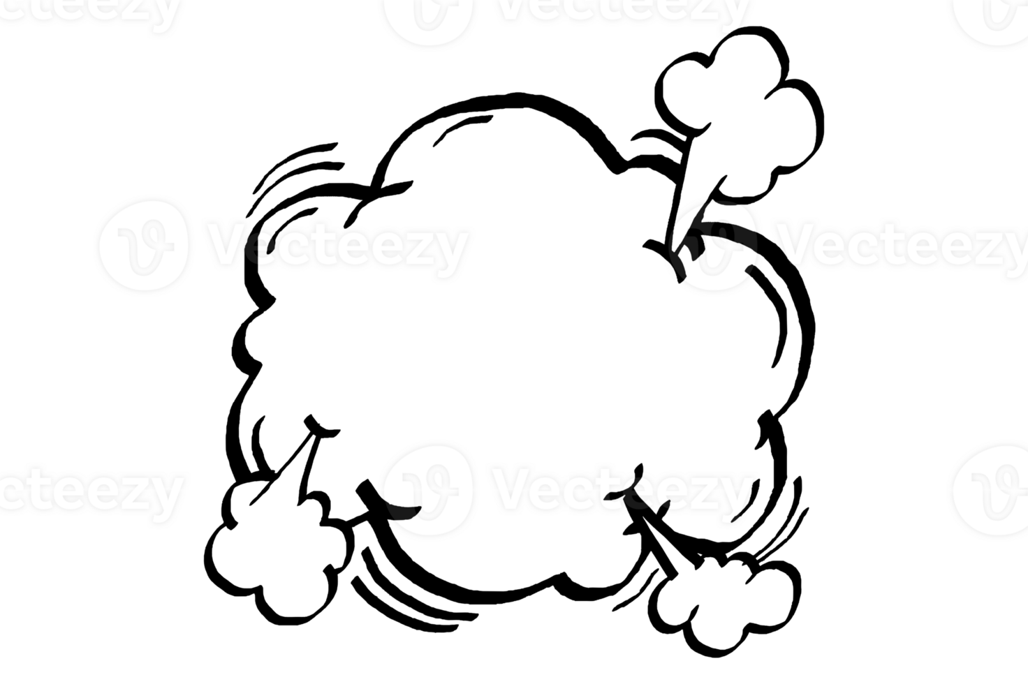 Exploding Cloud Chat Balloon in comic style png