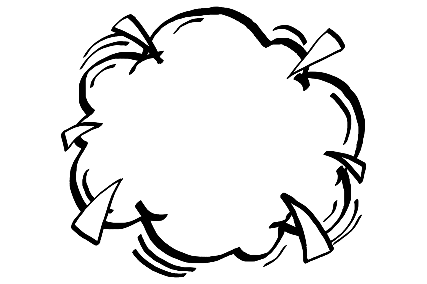 Exploding Cloud Chat Balloon in comic style png