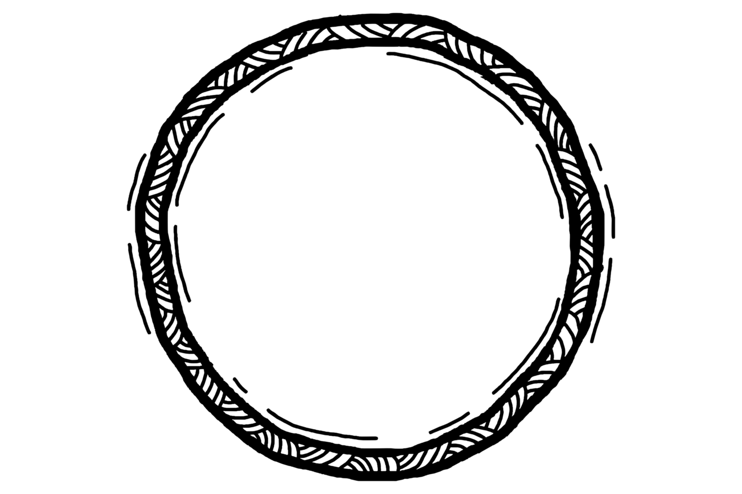 Circular woven frame for decoration design png
