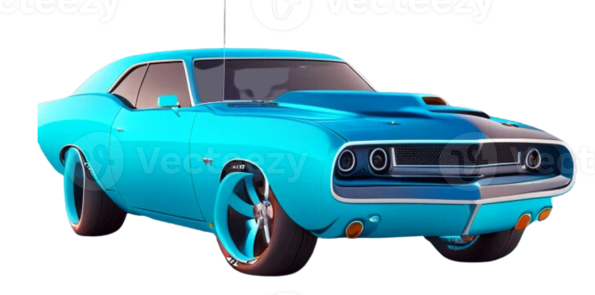 Muscle Car Custom Designed and Colored AI Generated png