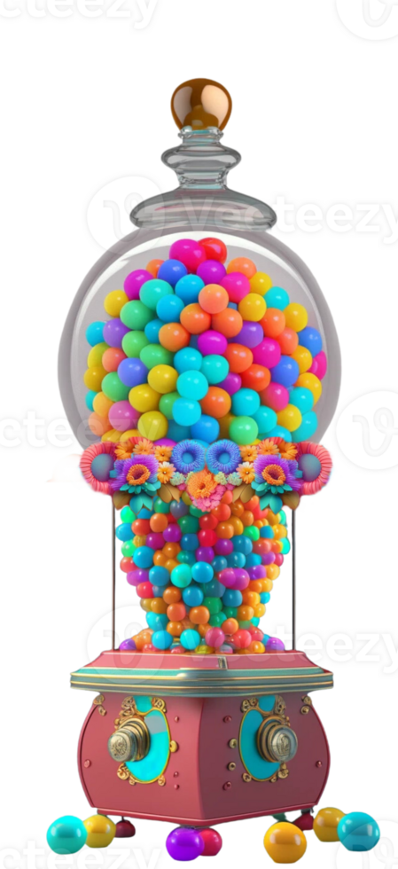 Vintage Gumball Machine Custom Edits AI Generated png