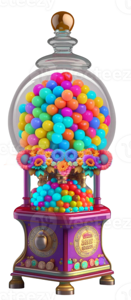 Vintage Gumball Machine Custom Edits AI Generated png