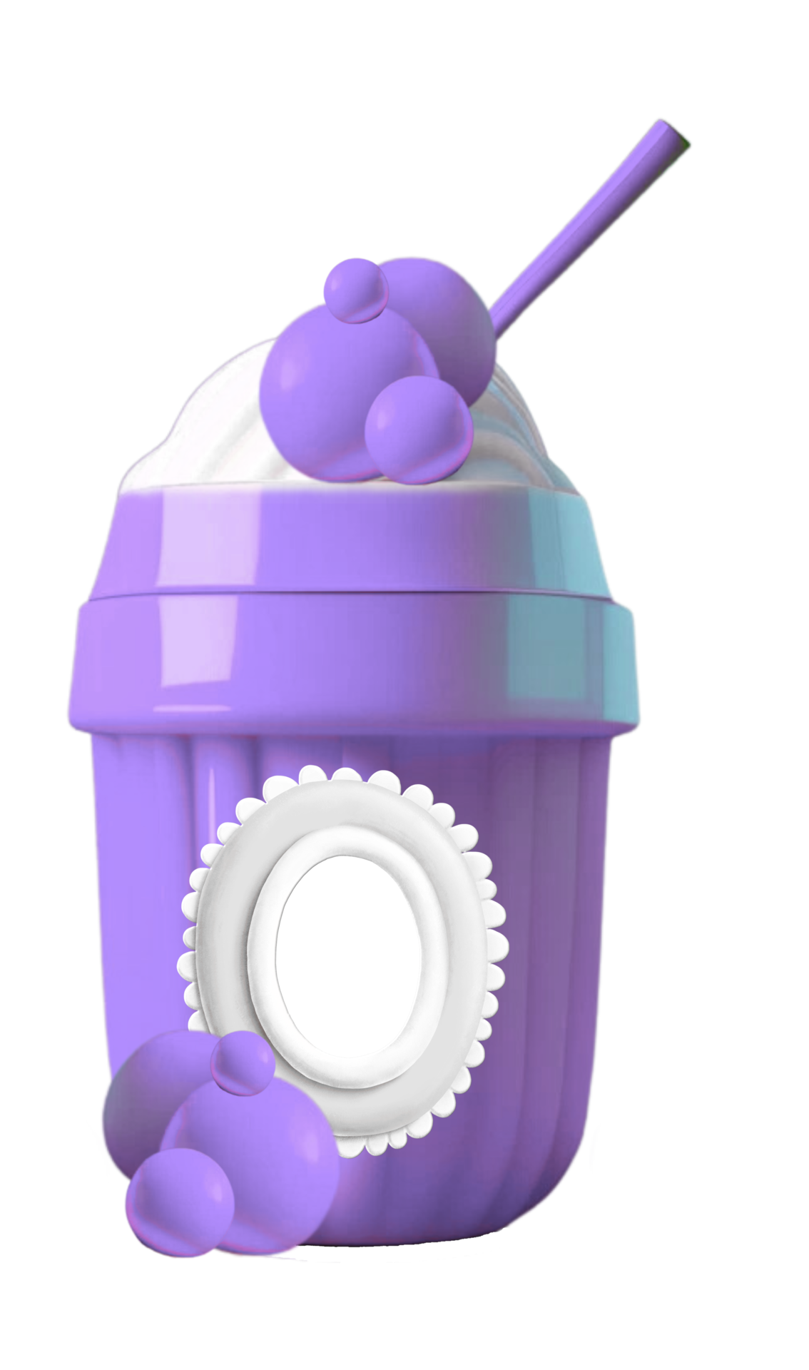 Cute Ice Cream Parlor Milkshake with Frame AI Generated 25034157 PNG