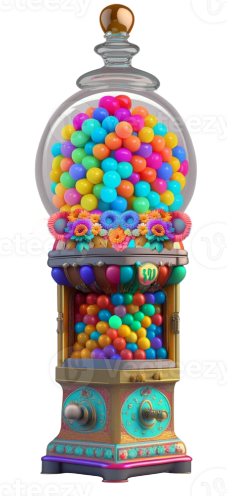 Vintage Gumball Machine Custom Edits AI Generated png