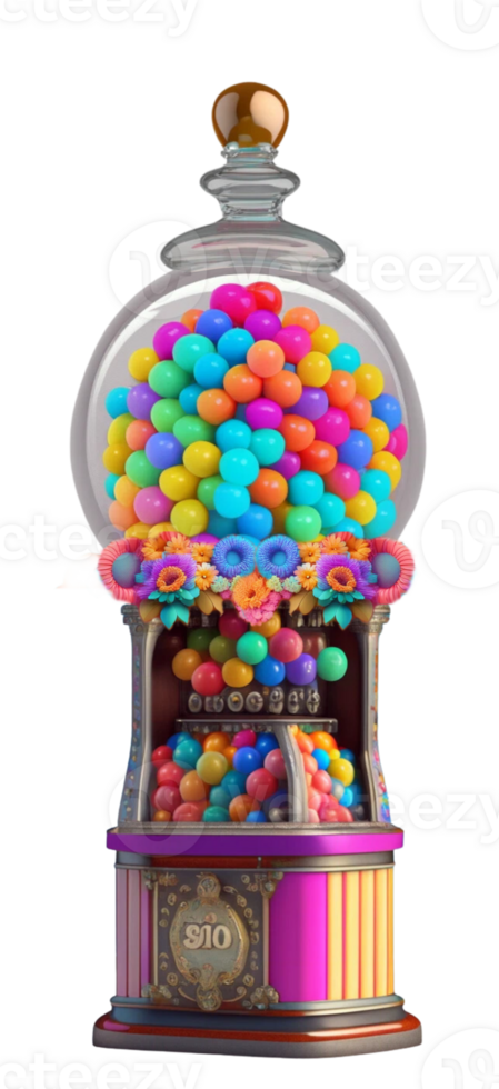 Vintage Gumball Machine Custom Edits AI Generated png