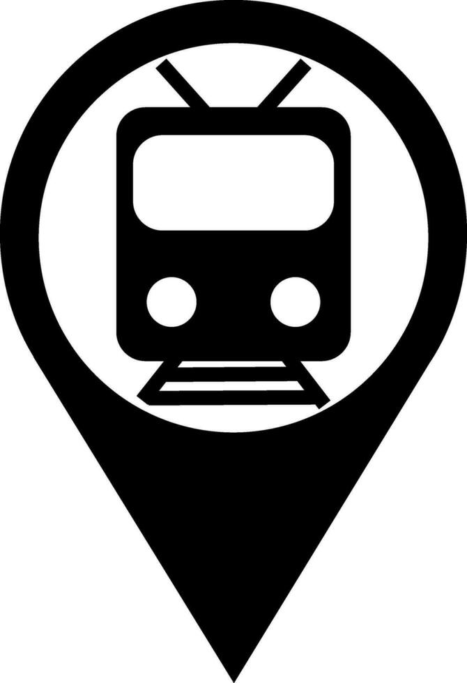 Train location pointer pin icon. vector