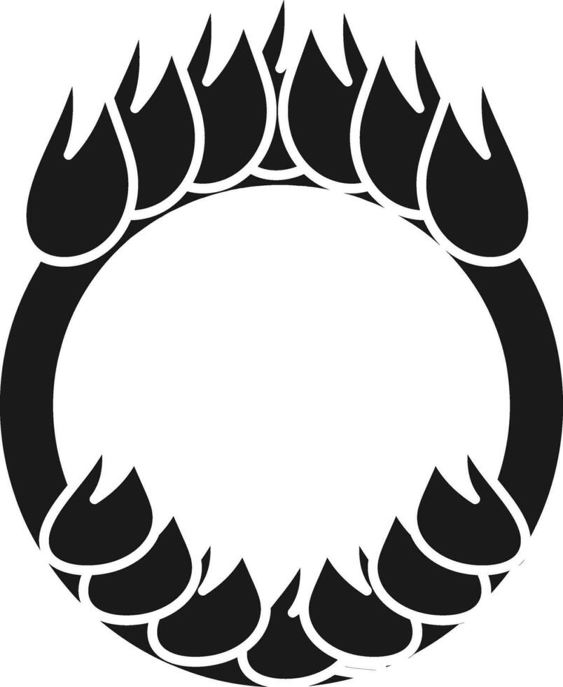 Fire Ring Icon In Black and White Color. vector