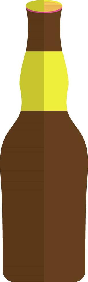 Brown and yellow bottle. vector