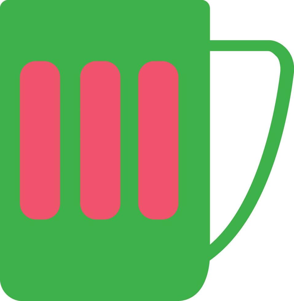 Mug in green and pink color. vector