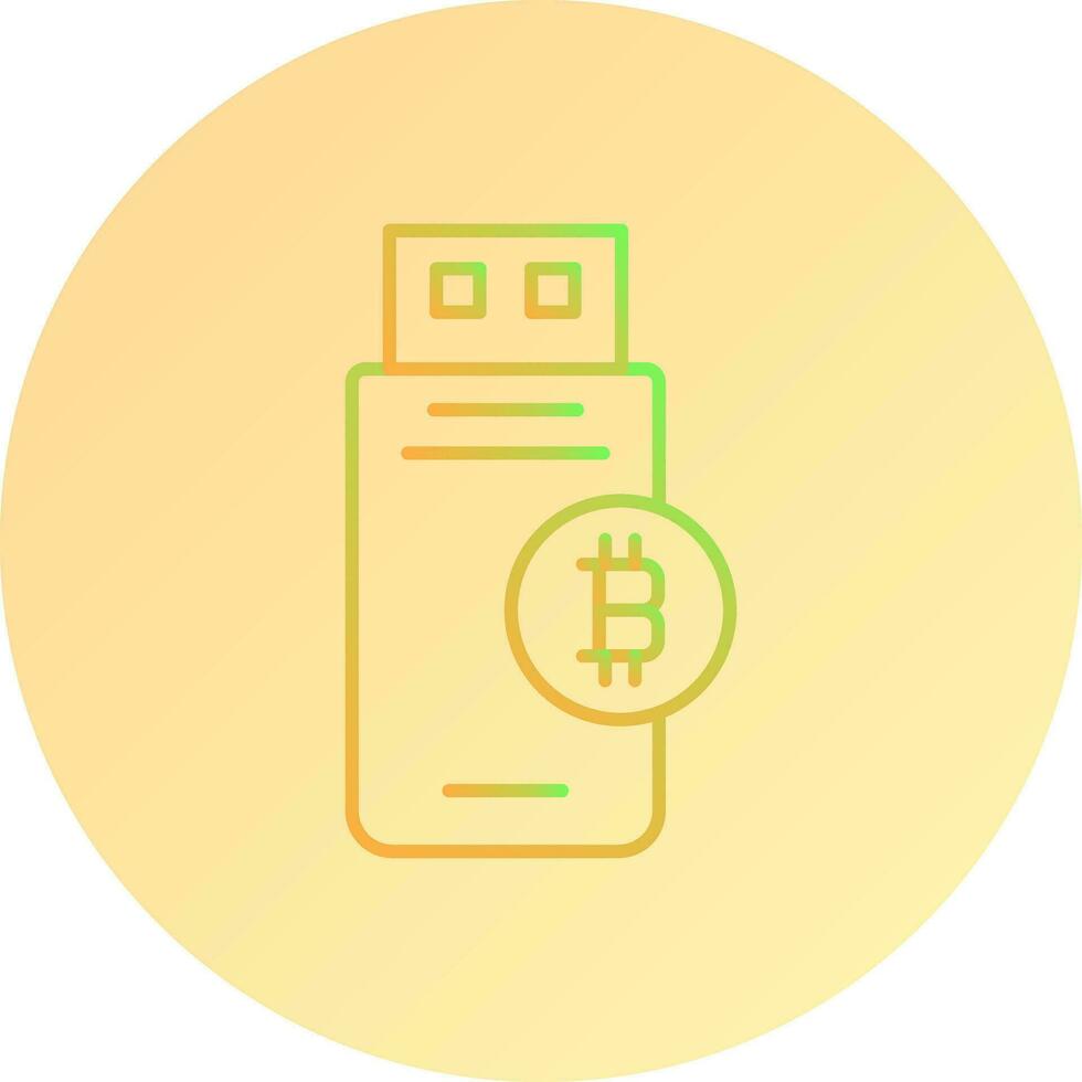Bitcoin Usb Device Vector Icon