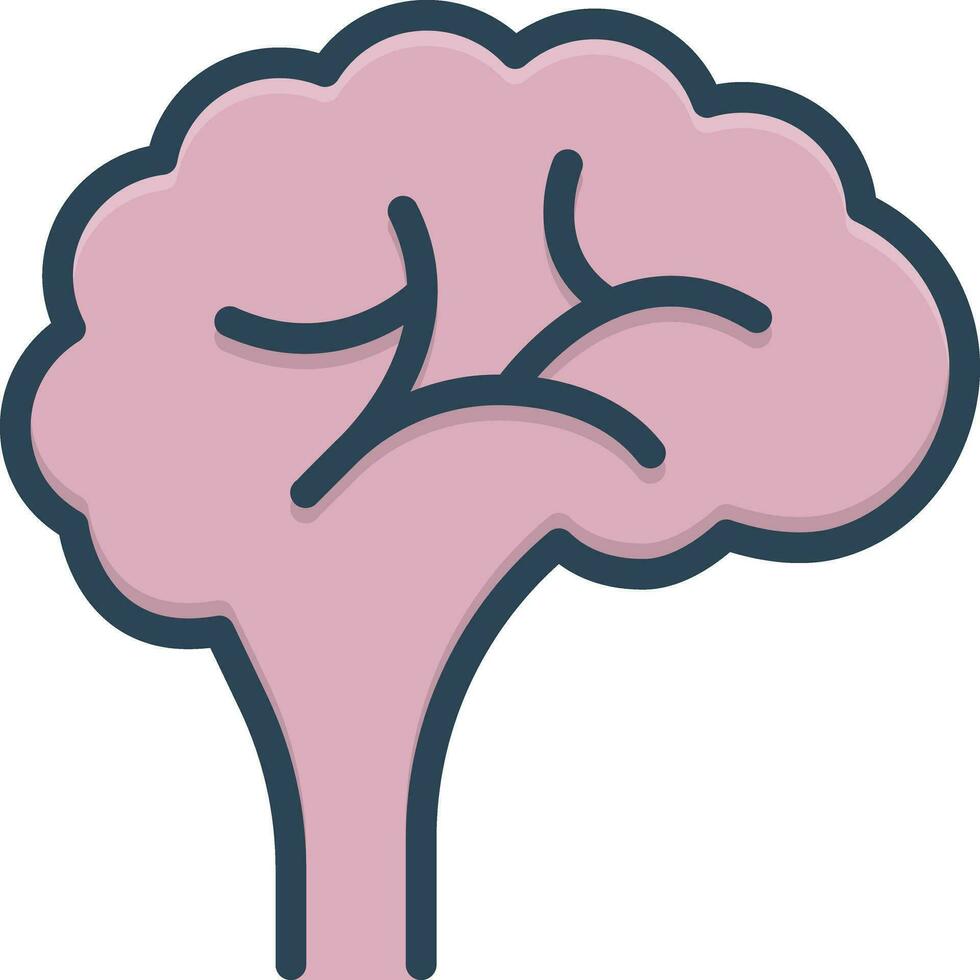 color icon for brain vector