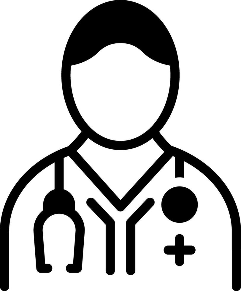 solid icon for doctor vector