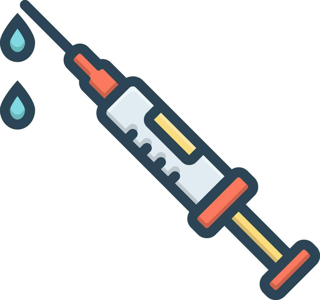 color icon for syringe injection vector