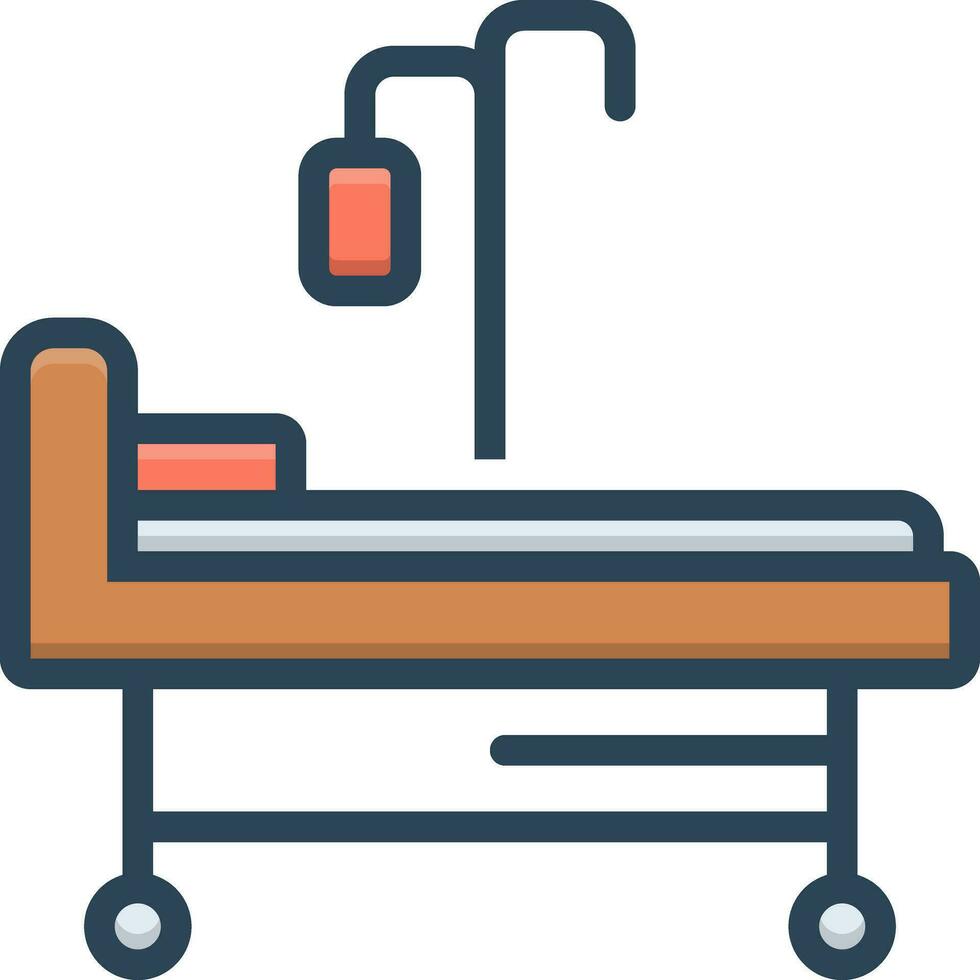 color icon for hospital bed vector