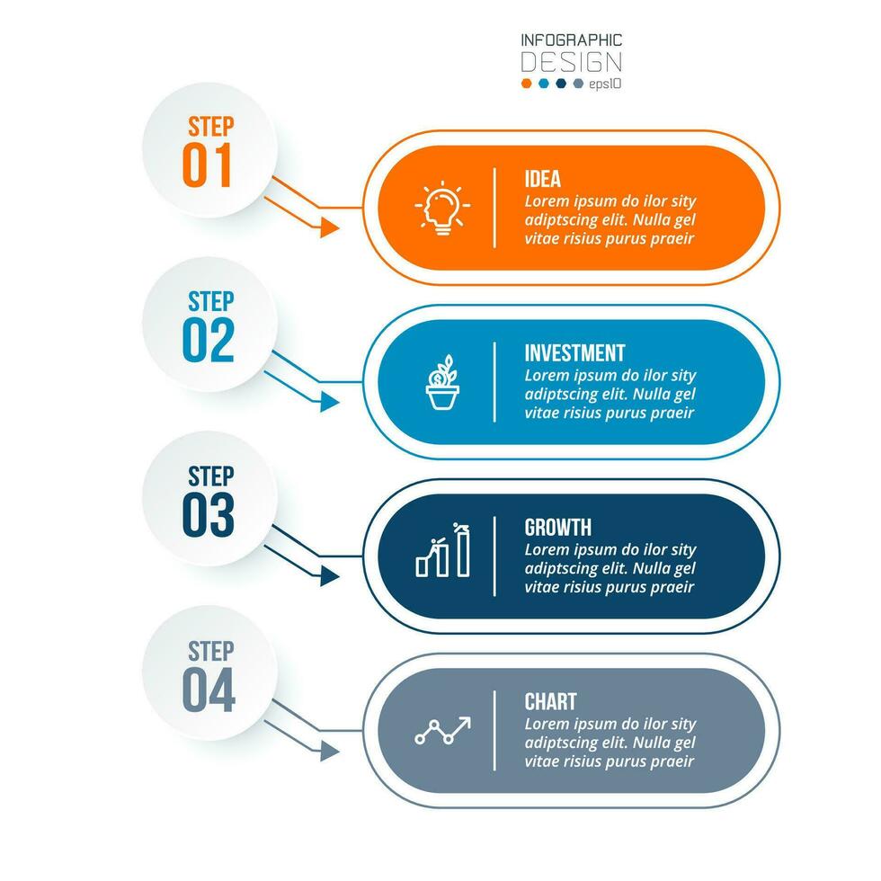 Infographic template business concept with workflow. vector