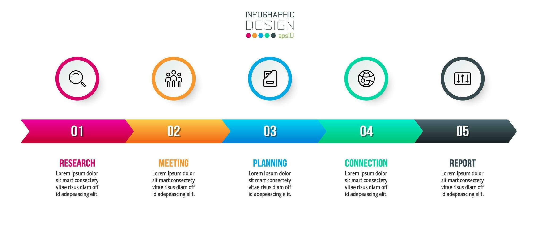 Timeline chart business infographic template. vector