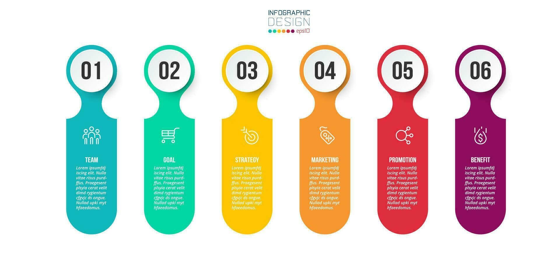 concepto de negocio de plantilla infográfica con paso. vector