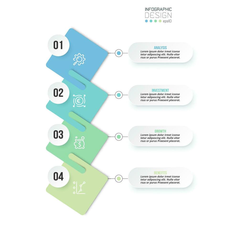 Infographic template business concept with workflow. vector