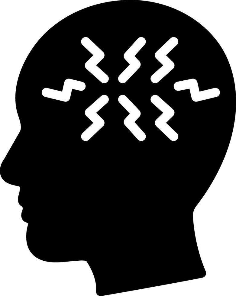 solid icon for ptsd vector