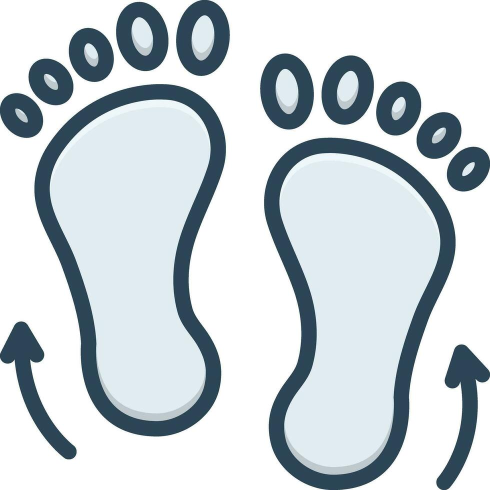 color icon for footprints vector