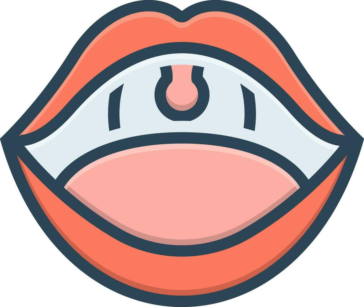 color icon for open mouth vector