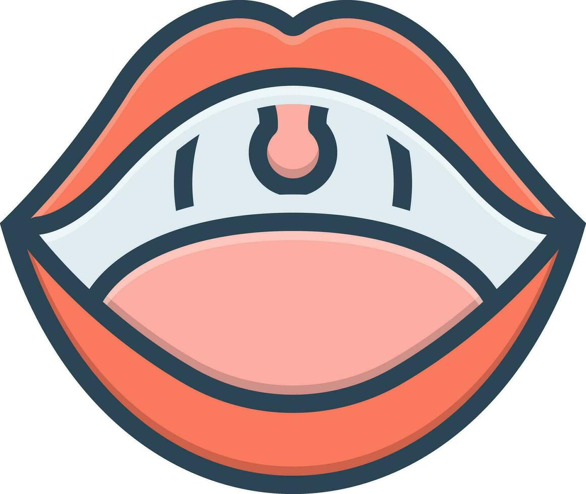 color icon for open mouth vector