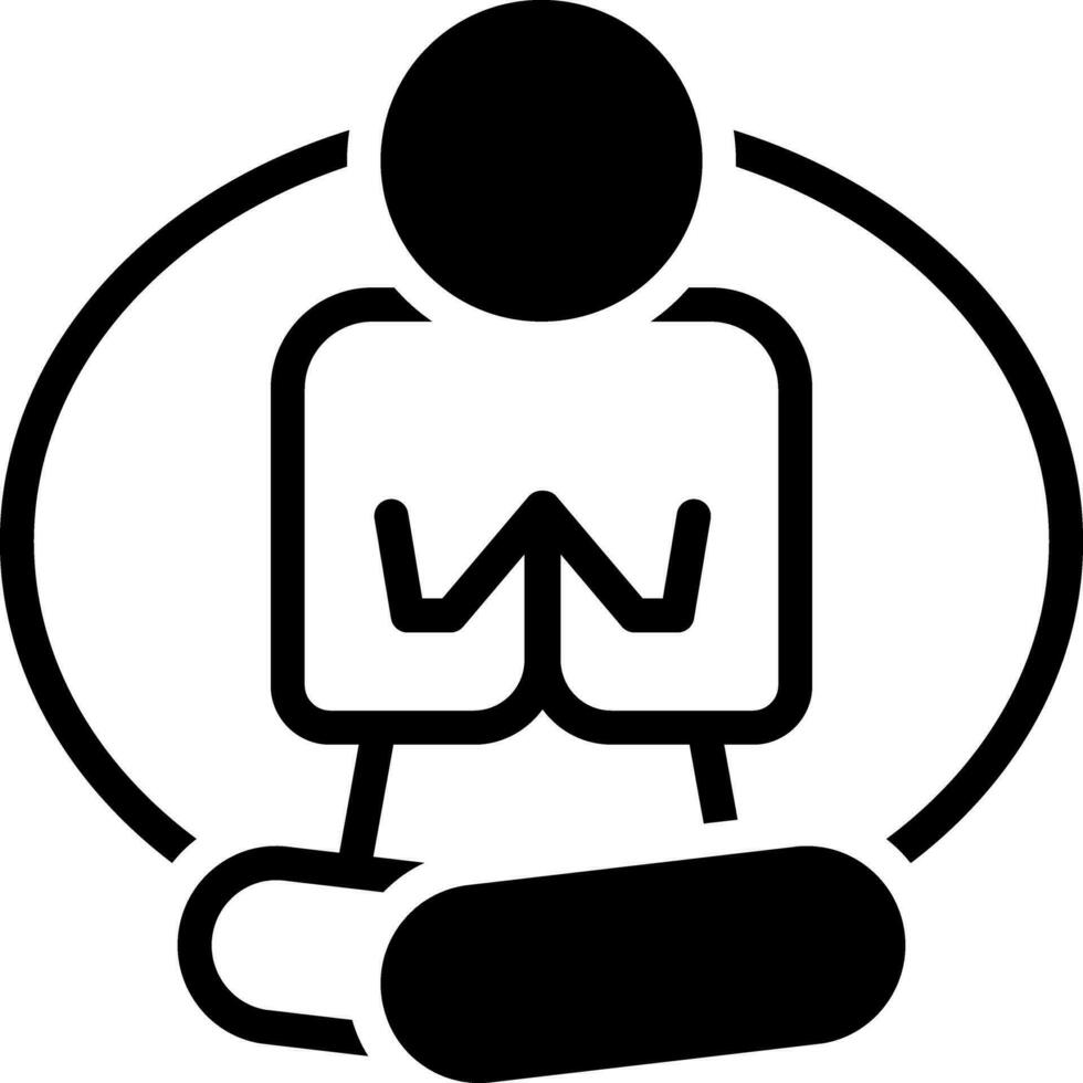 solid icon for meditation vector