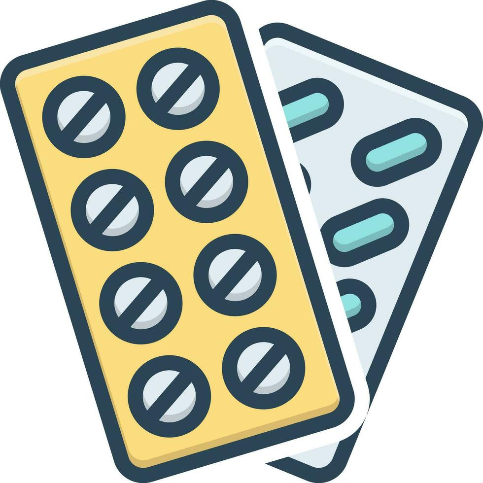 color icon for pills vector