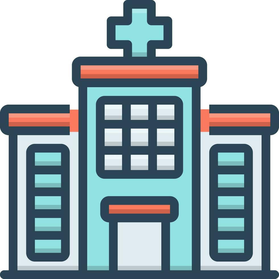 color icon for hospital vector