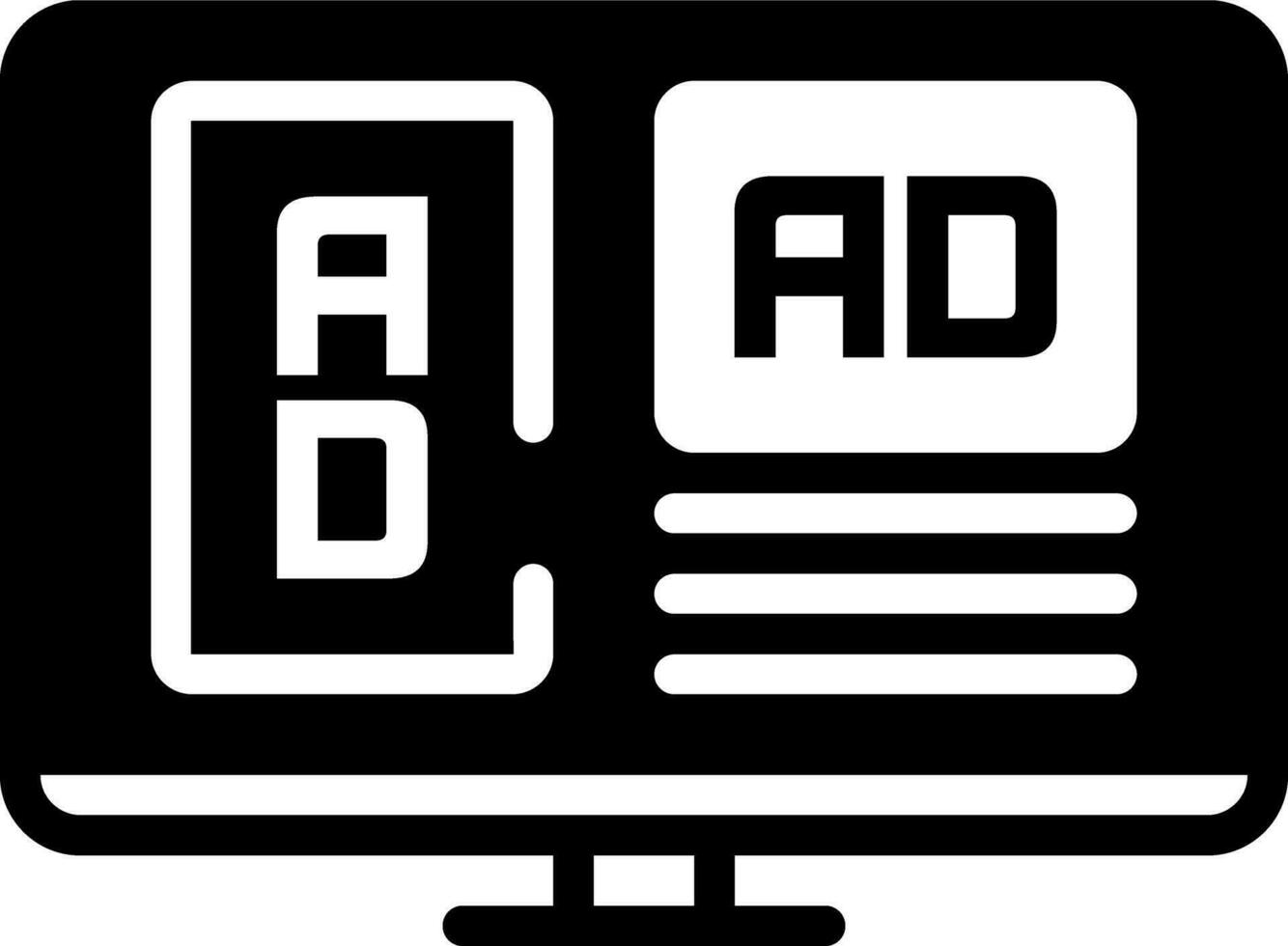 solid icon for adspace vector