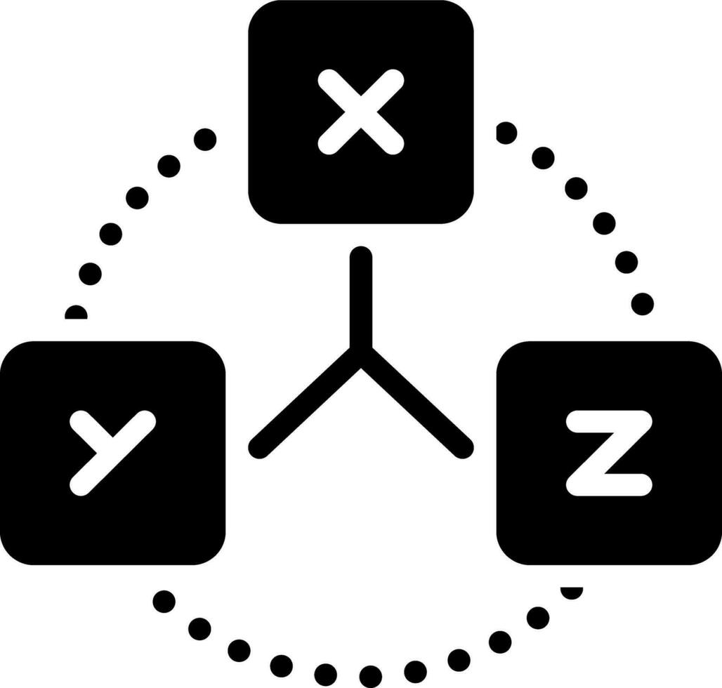 solid icon for coordinates vector