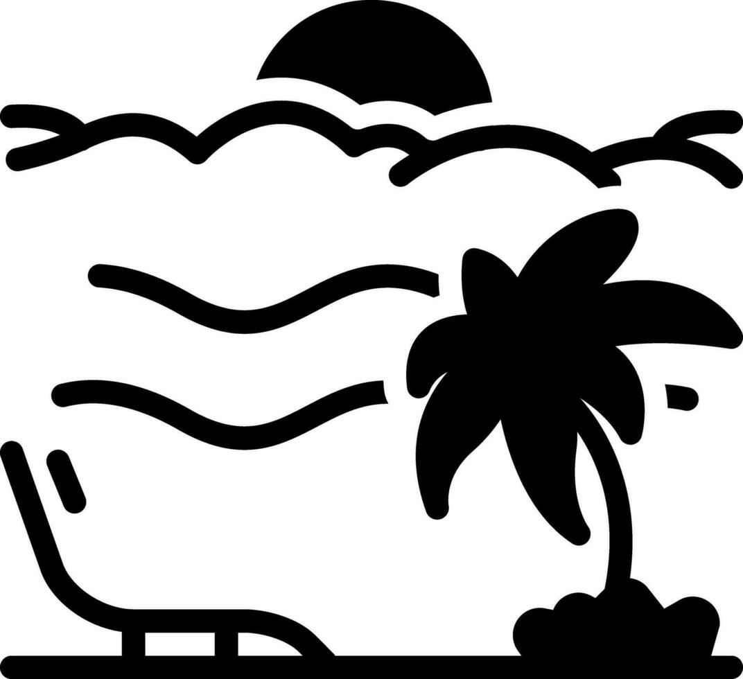 solid icon for vacation vector