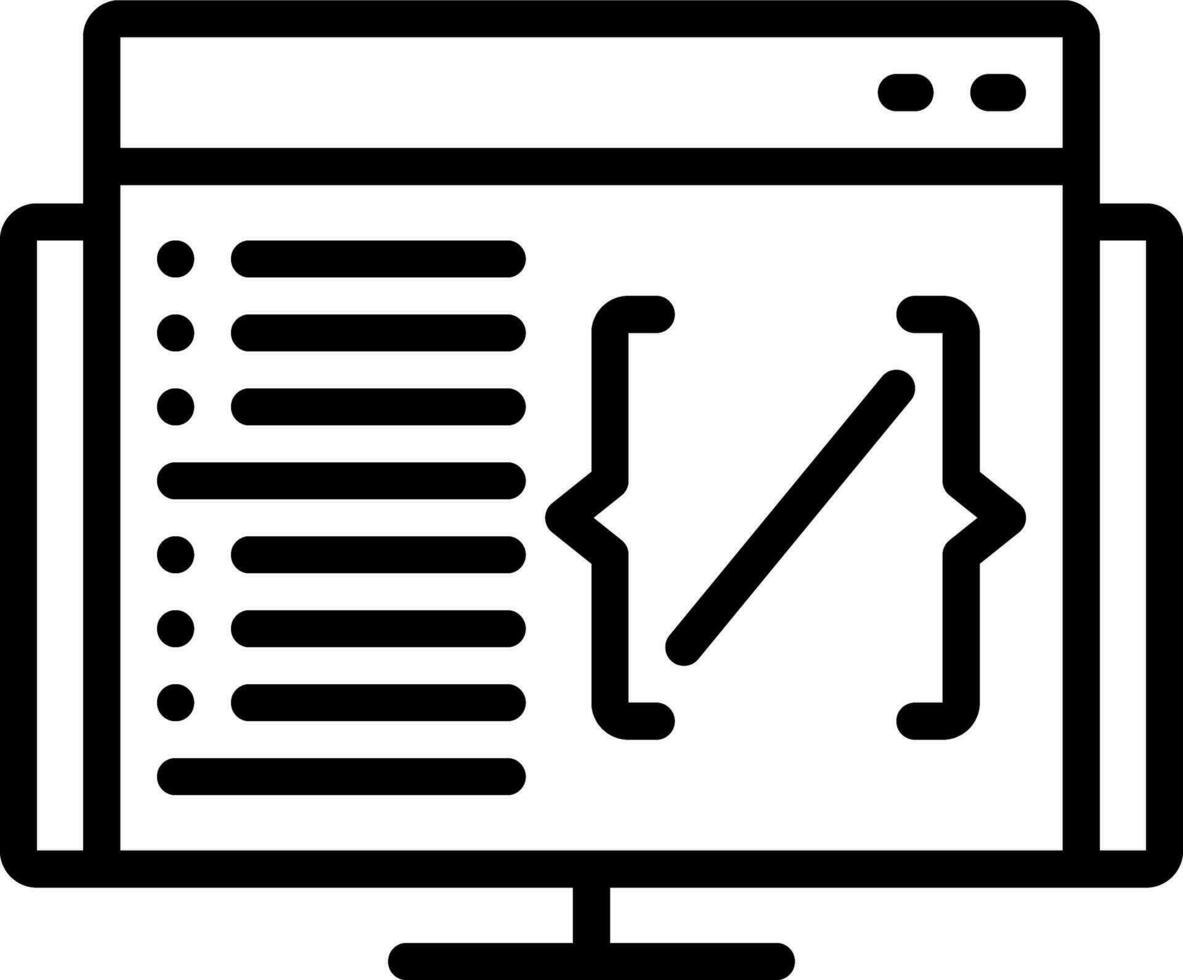 line icon for coding vector