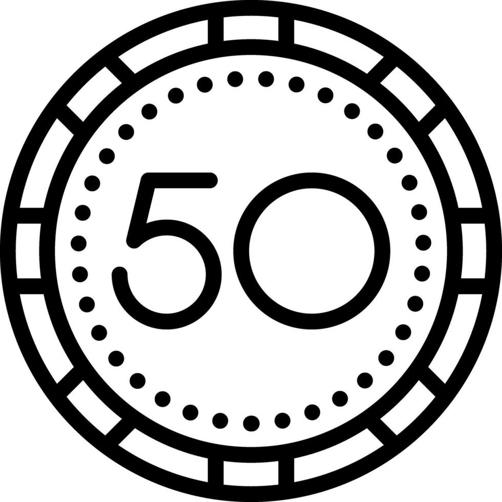 line icon for fifty vector