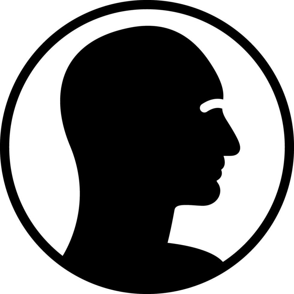 solid icon for human profile vector