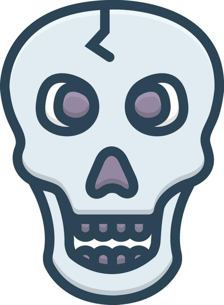 color icono para cráneo vector