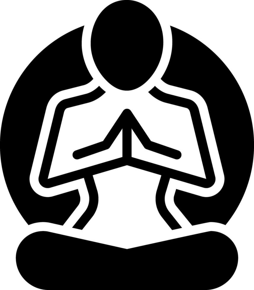 solid icon for meditation vector