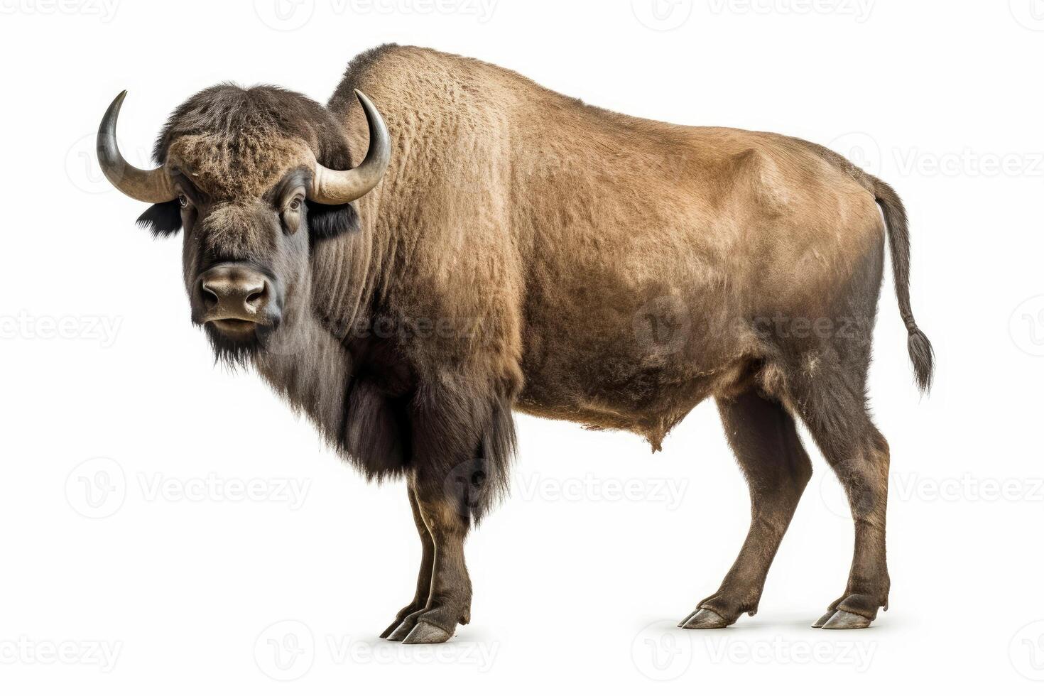 buffalo white isolated background AI Generated photo