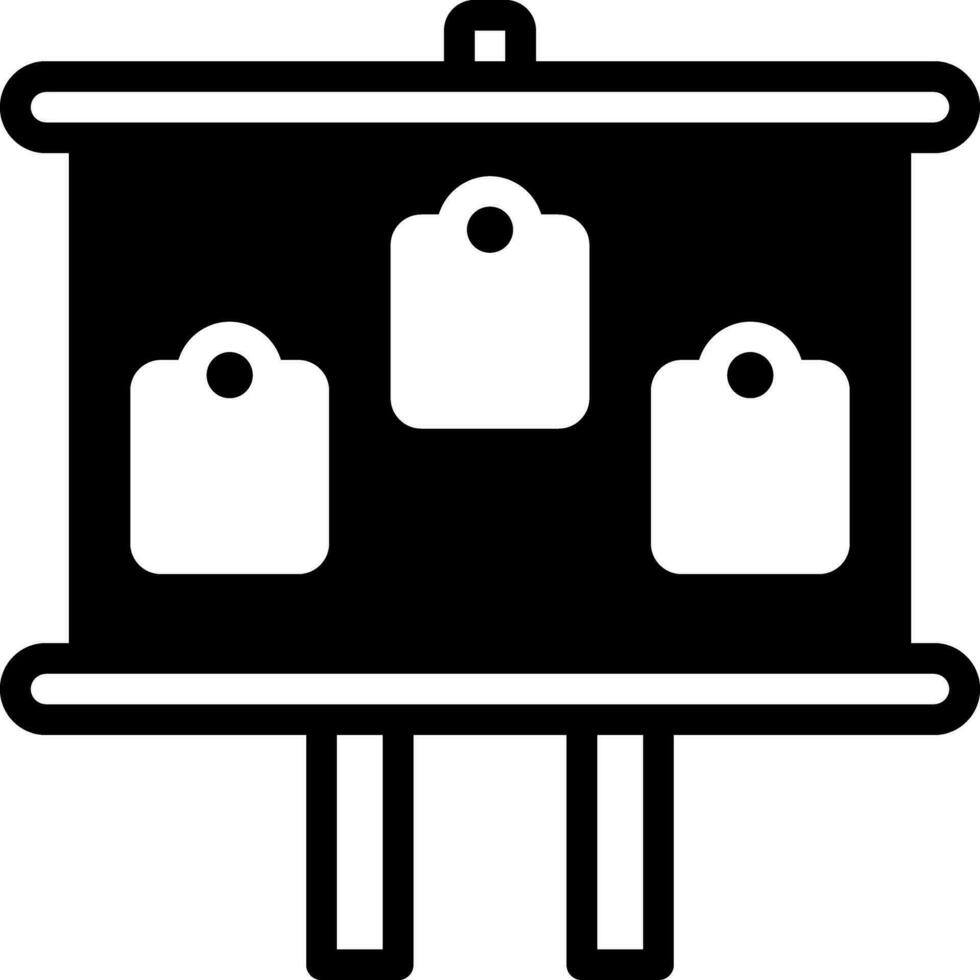 solid icon for black board vector
